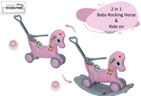 DLX Horse Ride -on Musical  Toy Rockers for Kids Rockers Indoors and Outdoors - Pink