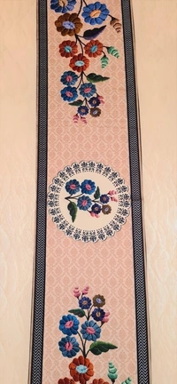 Embrodiery Cotton Table Runner  Brownfor  Dinning table - Brown