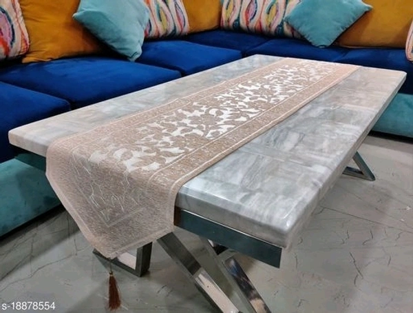 Groki  Green   Cotton Designer   Table runner For Home /Hotel/Party/ Wedding All purpose - Cream