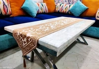 Groki  Green   Cotton Designer   Table runner For Home /Hotel/Party/ Wedding All purpose - Beige