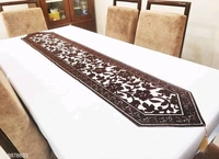 Groki  Green   Cotton Designer   Table runner For Home /Hotel/Party/ Wedding All purpose - Brown