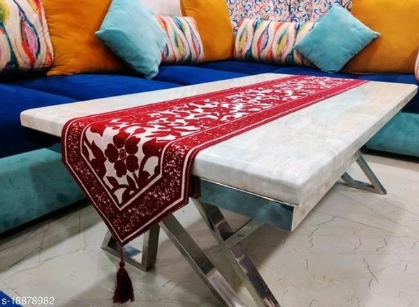 Groki  Green   Cotton Designer   Table runner For Home /Hotel/Party/ Wedding All purpose - Red
