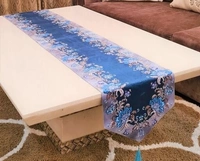 Dinning Table Linnens Runners  Cotton Runners with Tassels for Party /Wedding  16*72 inch/ Home Decoration  - Blue