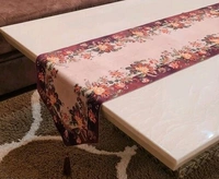 Dinning Table Linnens Runners  Cotton Runners with Tassels for Party /Wedding  16*72 inch/ Home Decoration  - Brown 