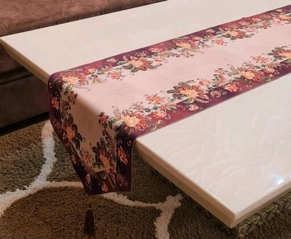 Dinning Table Linnens Runners  Cotton Runners with Tassels for Party /Wedding  16*72 inch/ Home Decoration  - Brown 