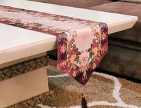 Dinning Table Linnens Runners  Cotton Runners with Tassels for Party /Wedding  16*72 inch/ Home Decoration  - Brown 