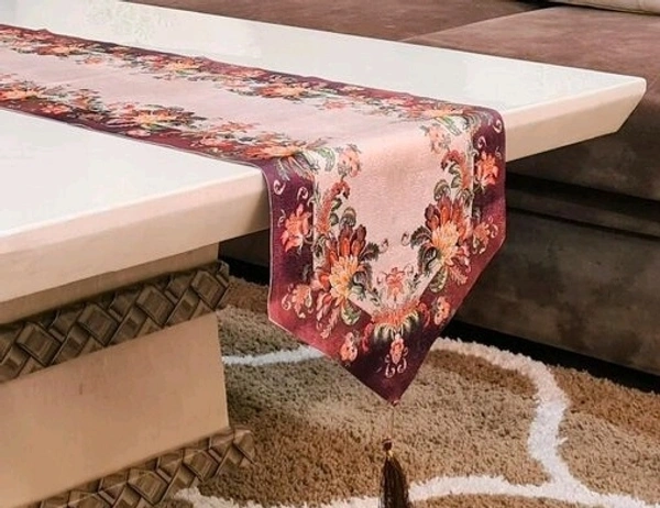 Dinning Table Linnens Runners  Cotton Runners with Tassels for Party /Wedding  16*72 inch/ Home Decoration  - Brown 