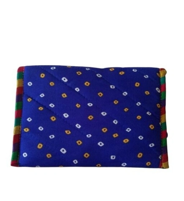 Handmade Cotton Ethnic Rajasthani Style Embroidery Bags Clutch  with sling purse for ladies/Women/Girls - Blue