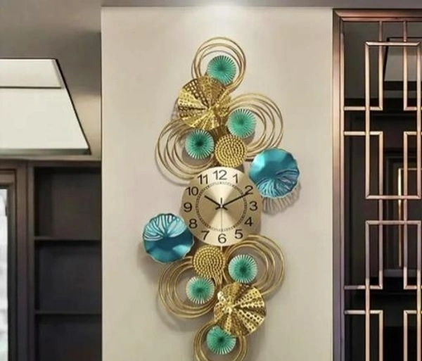 Lotus Metal Decorative Horizontal  as well as Vertical Hanging  Wall  clock   for Home/ Office / Bedroom  -  Free Size,  Metal,  Decorative,  Pack of 1