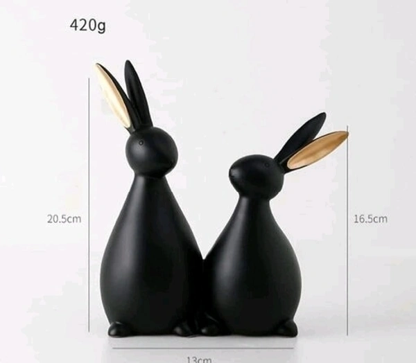Handpainted  Deer Pair statue for  Vaastu Figurine Home Decor Office /Living Room Decorative  showpiece  - Bunny