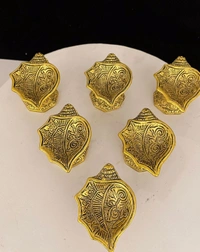 Brass Lotus Diya set of 6/ Brass oil  lamp/ Diya For Puja/ Temple and Home Decor  / Lakshmi  Ganesh  pooja Deepak / kamal shape Diya - Peacock