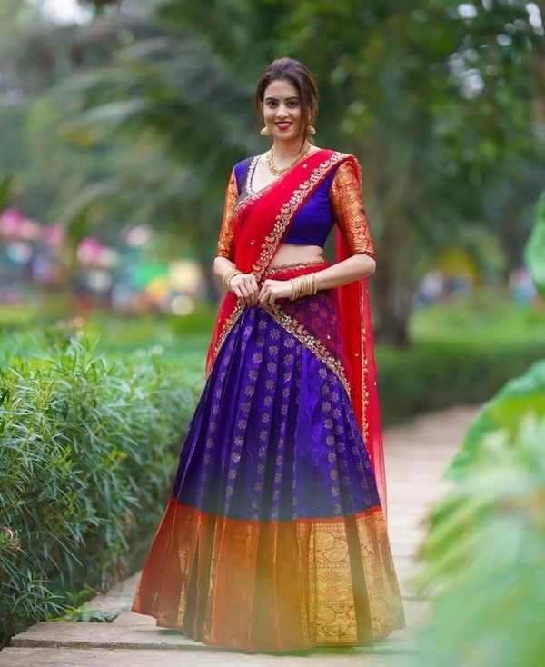Bollywood Collection 2024 Tradational Kanjivram Banarsi Silk Zari Lahenga Cholic with Blouse and Duppatta 