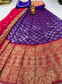 Bollywood Collection 2024 Tradational Kanjivram Banarsi Silk Zari Lahenga Cholic with Blouse and Duppatta 
