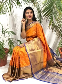 Pure Handloom Kanchipuram katan Soft Silk Saree with antique zari Rich Contrast  Pallu Heavy work with Blouse  - Green