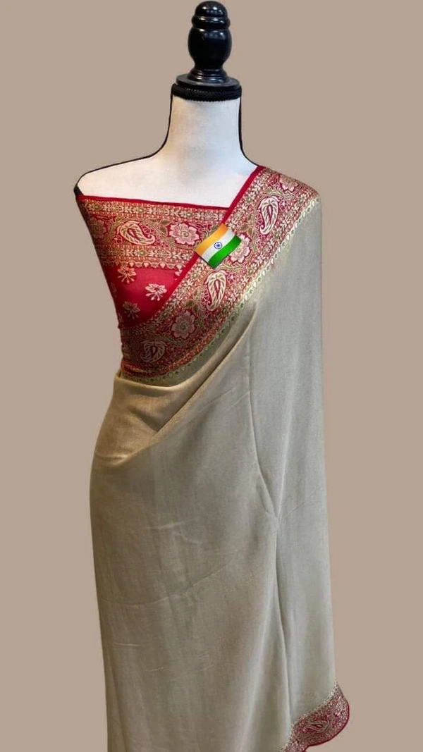 Alim Present Handwoven Banarsi Dyeable  Katan Silk Saree For Festive  & Wedding Season 