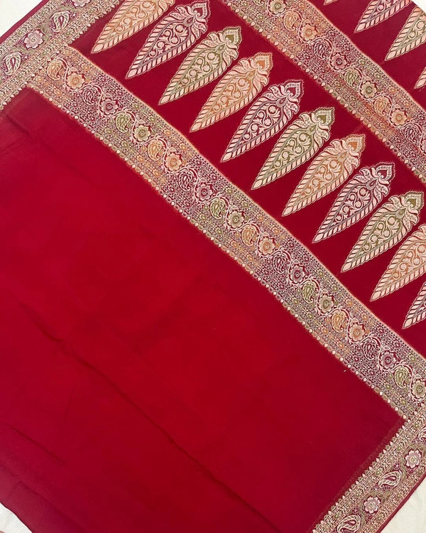 Alim Present Handwoven Banarsi Dyeable  Katan Silk Saree For Festive  & Wedding Season 