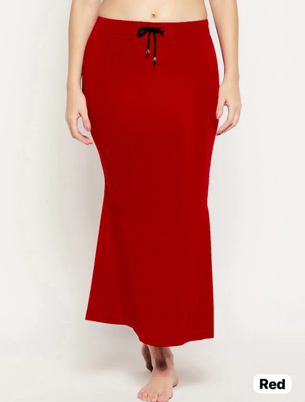 Ready To Wear Fish Cut Saree Shape Streachable Petticoat  For Women Newly  Trend Daily And Party Wear To  Make Perfect  Look For Women. - Bright Red