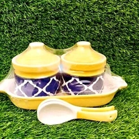 Achar Pickle Jar/Barni with Lid and Spoon  - Blue