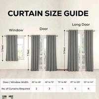 7 Feet Durability WindowDoor   Curtain  - Green, 7 Feet