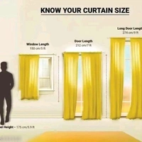 7 Feet Durability WindowDoor   Curtain  - Green, 7 Feet