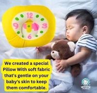 Ultra Soft Cotton Clock Print  New Born Baby Head and Neck Support Pillow For Reshape Baby Head Pack Of 2 Yellow and Pink - Red And Pink, Pack  of 2