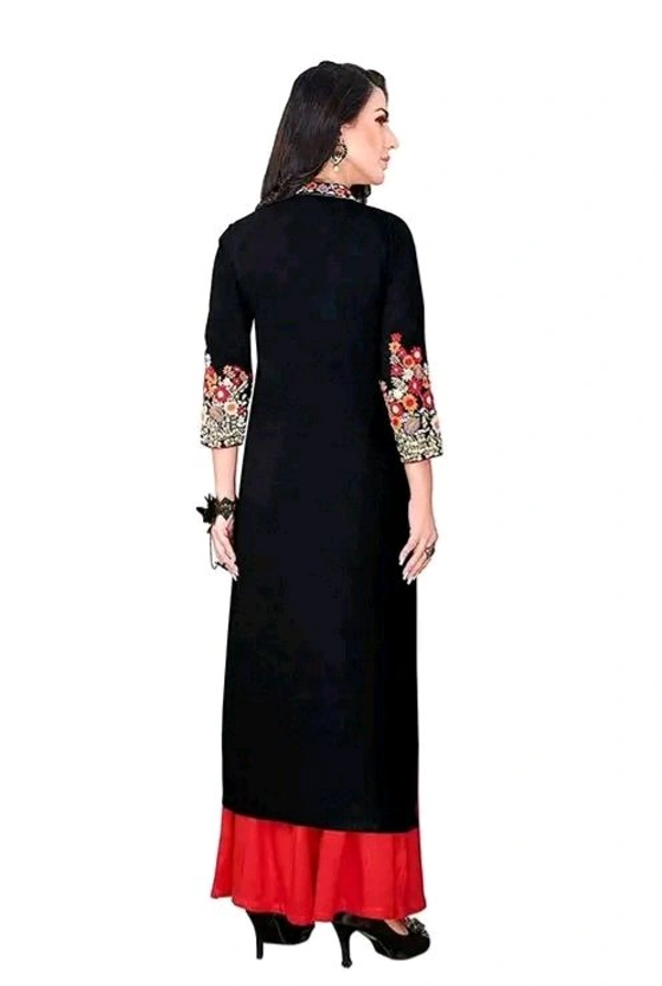 Charvi Attractive Women Kurta SetsKurta  - Black, Rayon, 3, M, kurti & Bottom Sets