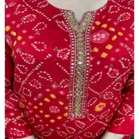 Women Lehriya Print Straight Kurta Palazzo With Dupatta  - M, Deep Pink