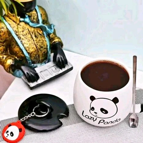  White Ceramic  Milk and Coffee  Mug For Gifting /   - White, Smiley