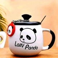  White Ceramic  Milk and Coffee  Mug For Gifting /   - White, Smiley