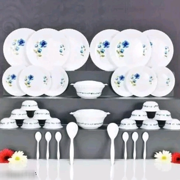 White Pack Of 36 Microfiber Dinner Set Microwave safe  - White