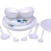 White Pack Of 36 Microfiber Dinner Set Microwave safe  - White