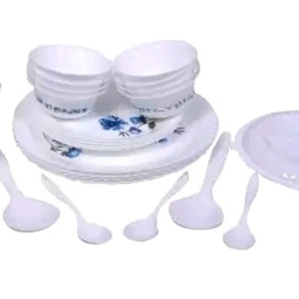 White Pack Of 36 Microfiber Dinner Set Microwave safe  - White