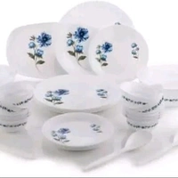 White Pack Of 36 Microfiber Dinner Set Microwave safe  - White