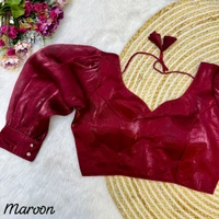 Balloon  Sleeves  Jimmy Choo Fabric Saree Blouse For Women 