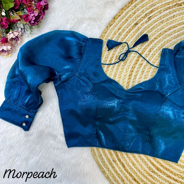 Balloon  Sleeves  Jimmy Choo Fabric Saree Blouse For Women 