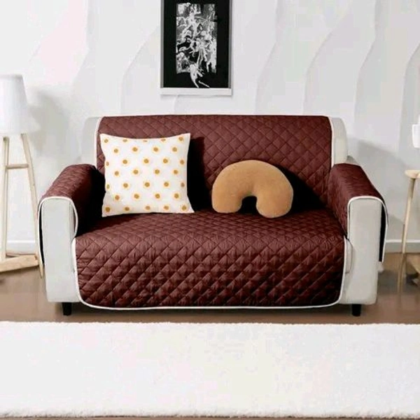 Reversible Single Seater Sofa Cover Set  In Dual Colour  - Purple, POLYSTER, RECTANGLE