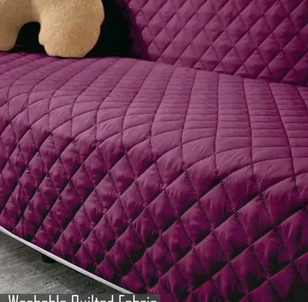 Reversible Single Seater Sofa Cover Set  In Dual Colour  - Purple, POLYSTER, RECTANGLE