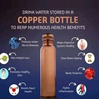 Seamless Peacock Printed 1lt Copper Water Bottle With Glass- Ayurvedic 100 % Pure Koper Water Storage. - 2 COPPER  BOTTLE