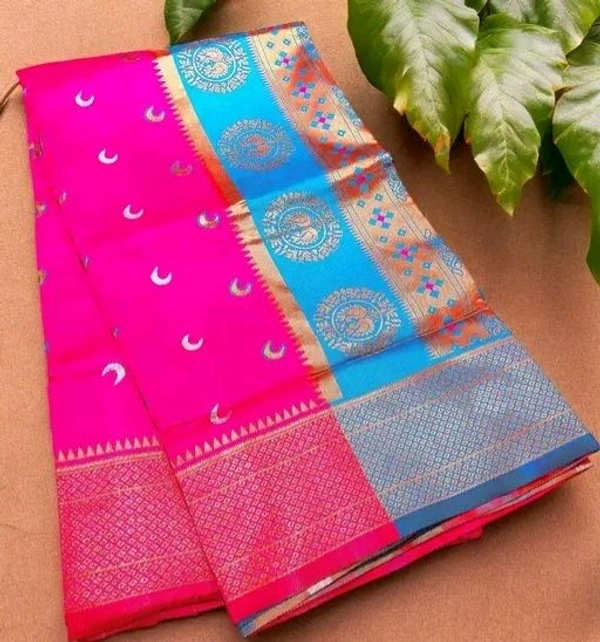 Maharatzstra Tradational Paithani Cotton Saree  With Blouse Piece For Wedding  & Special Occassion  - Solid Pink