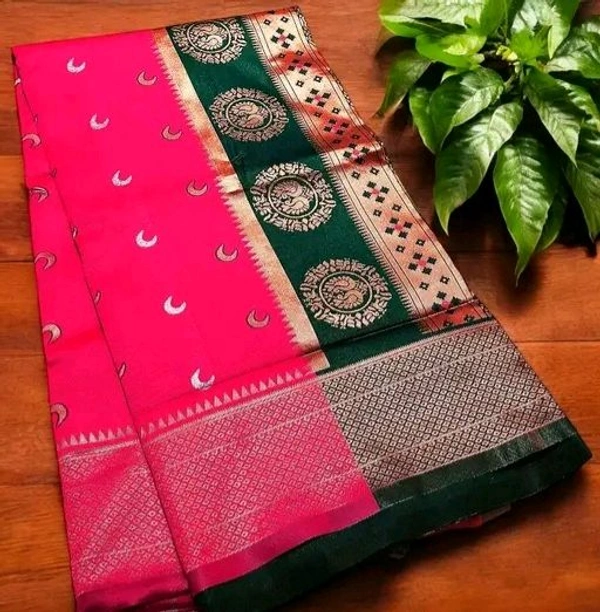 Maharatzstra Tradational Paithani Cotton Saree  With Blouse Piece For Wedding  & Special Occassion  - Wild Watermelon