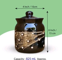 Ceramic Pickle Container(1000ml-pack of 2) Achar Barni,Achar Jar 1 kg  Set Of 2 - Table Ware