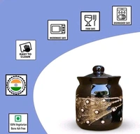 Ceramic Pickle Container(1000ml-pack of 2) Achar Barni,Achar Jar 1 kg  Set Of 2 - Table Ware