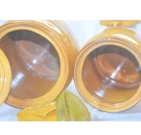 Ceramic Pickle Jars With Lids Set Of 3, Traditional Achar Bharani Container, Small ,medium,large