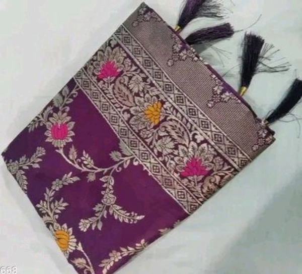 Latest Design Banarsi Silk Saree For Women With Unstiched Blouse