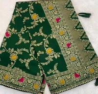 Latest Design Banarsi Silk Saree For Women With Unstiched Blouse - Brown