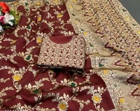 Latest Design Banarsi Silk Saree For Women With Unstiched Blouse - Maroon, Banarsi