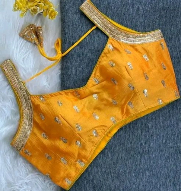 Bollywood Designer Stitched Blouse with Regular Sleeves
 - Web Orange
