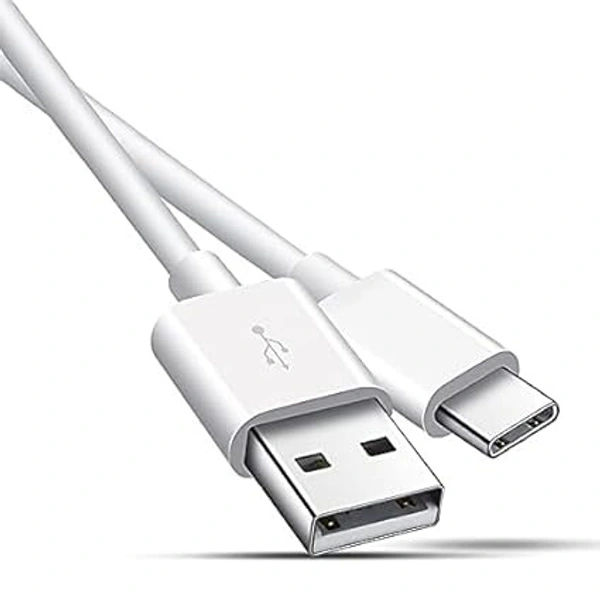 Charger with 1 Meter USB Type C Charging - White