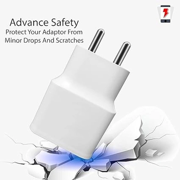 Charger with 1 Meter USB Type C Charging - White