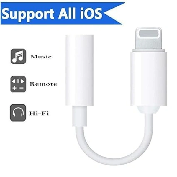 3.5 mm Lightening Headphone Jack Adapter Connector for iPhone 13Mini/13/13 Pro/13 ProMax/12Mini/12/12Pro/12ProMax/11/11 Pro/11 Pro/XsMax/Xs/XR/X/8/7/Plus/6S/6/SE/5S/5C/Pad. - Black